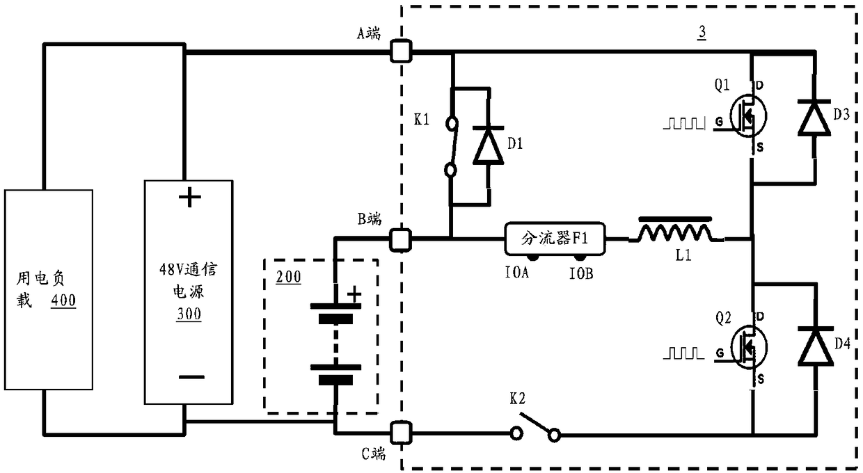 Automatic energy-saving online maintenance equipment and system for storage battery of power substation