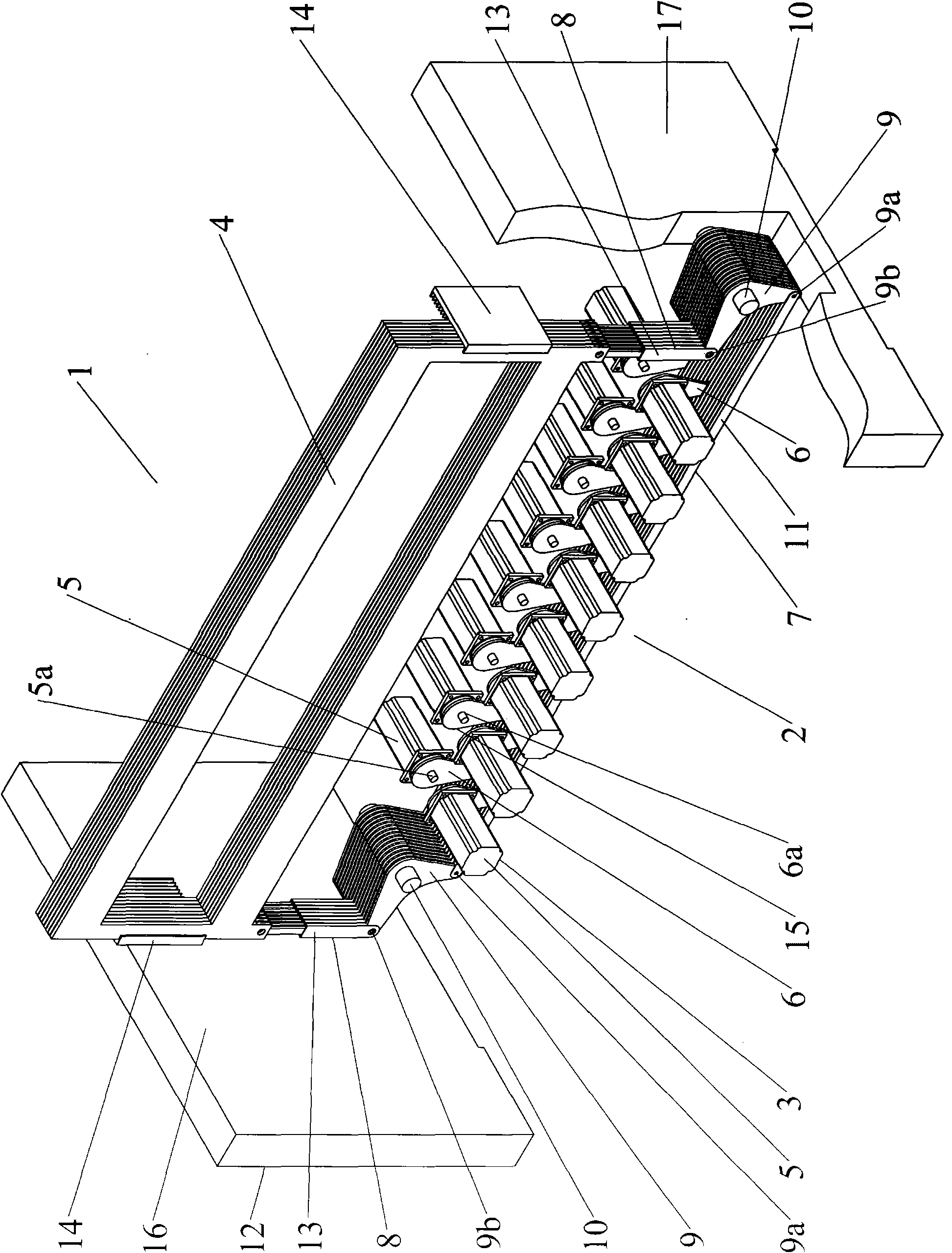 Shedding device of weaving machine