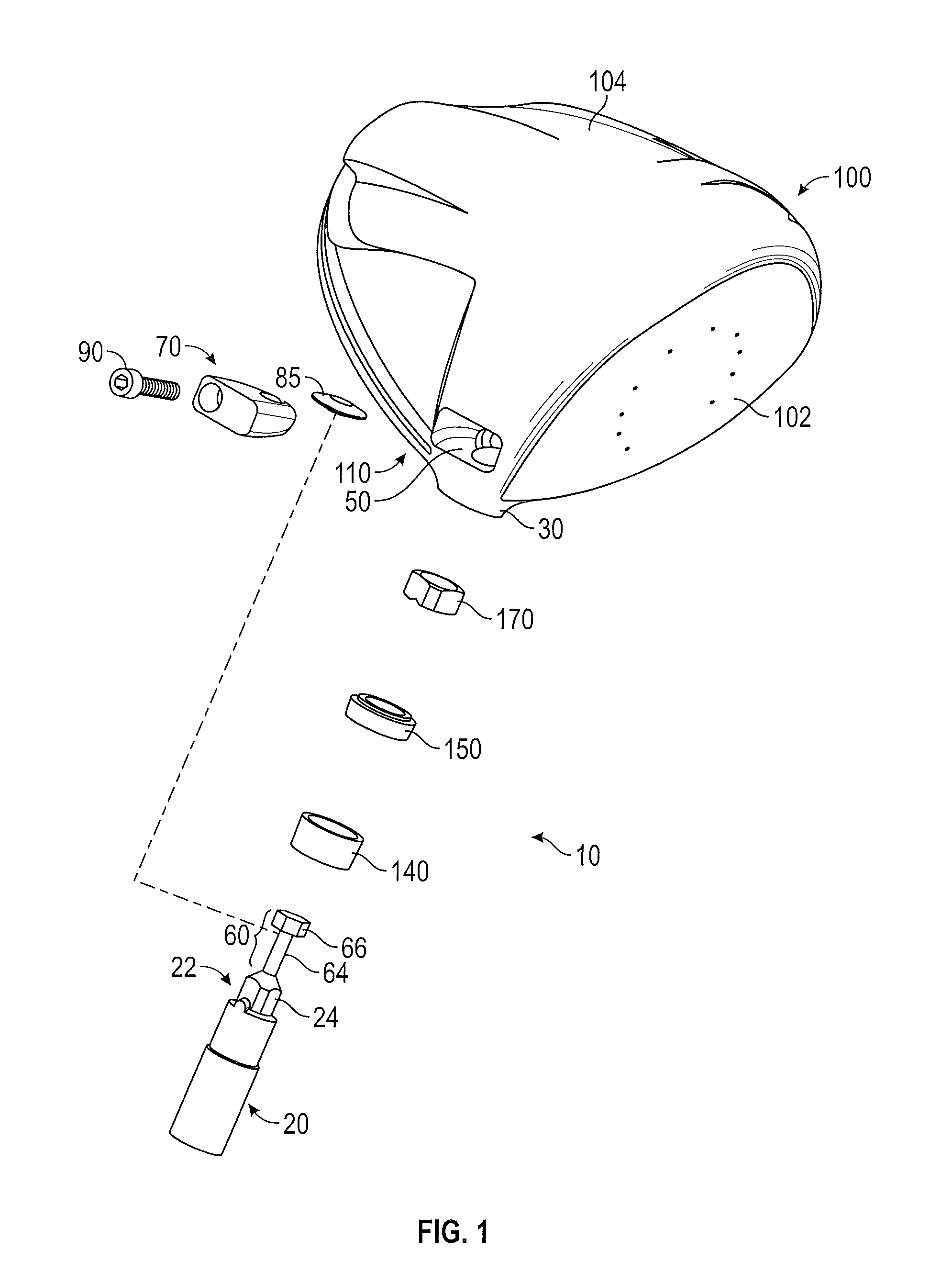 Adjustable golf club shaft and hosel assembly