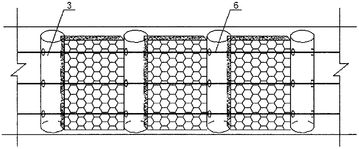 Pre-dug large-section gob-side entry retaining roadway with columns built in roadway and construction method thereof