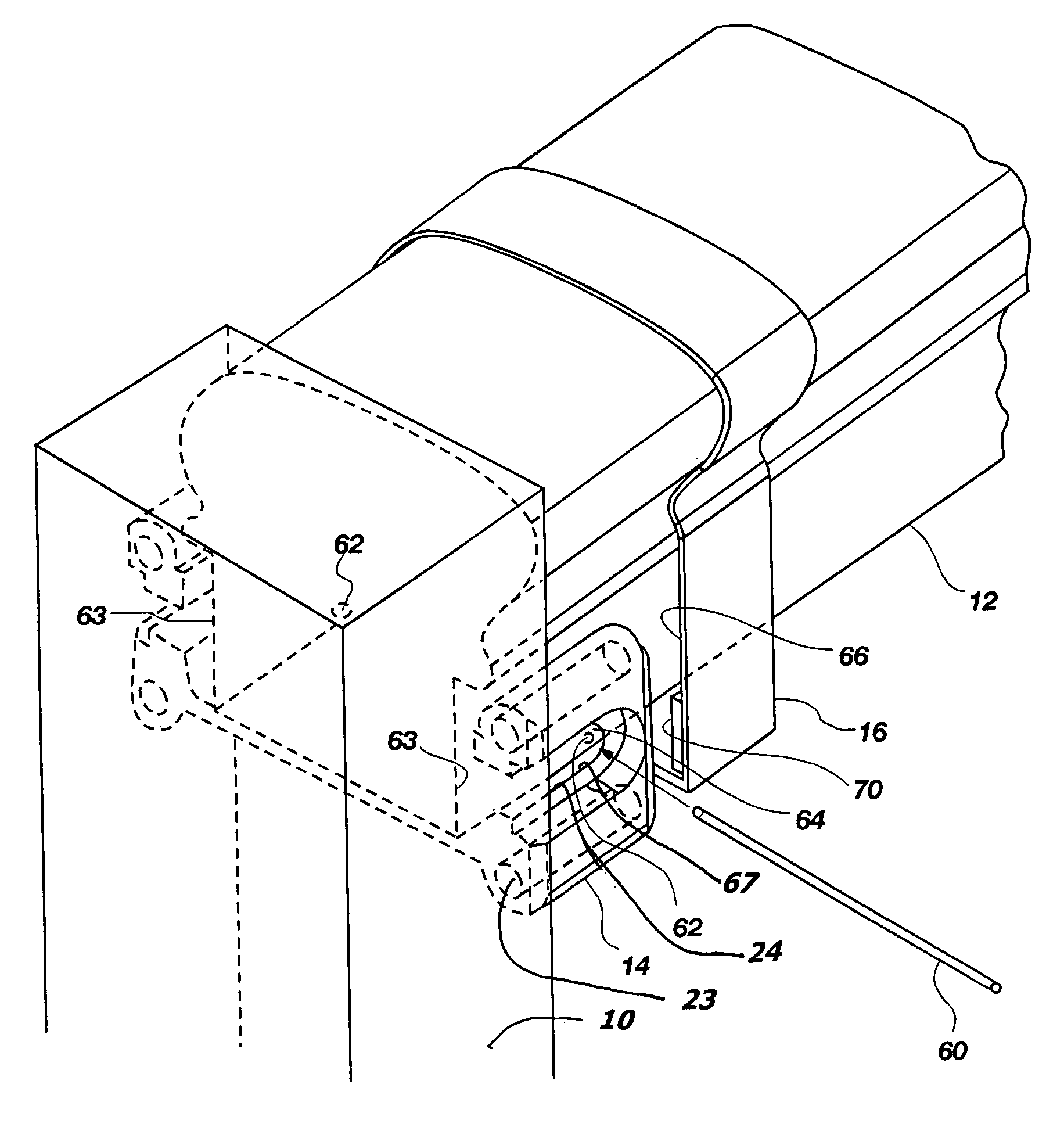 Rail bracket mounting system with locking pin