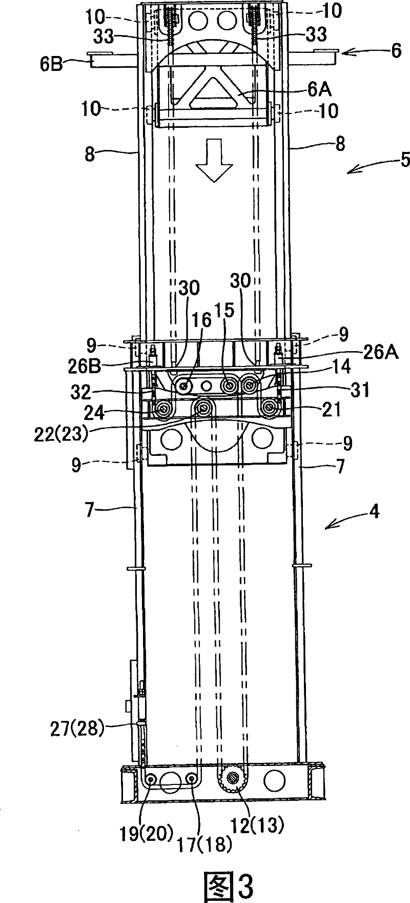 Lifting device for shift carrying