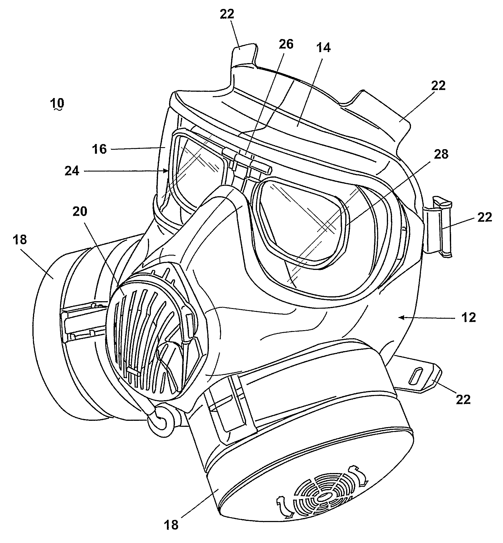 Respirator Mask with Corrective Lens Frame Assemble