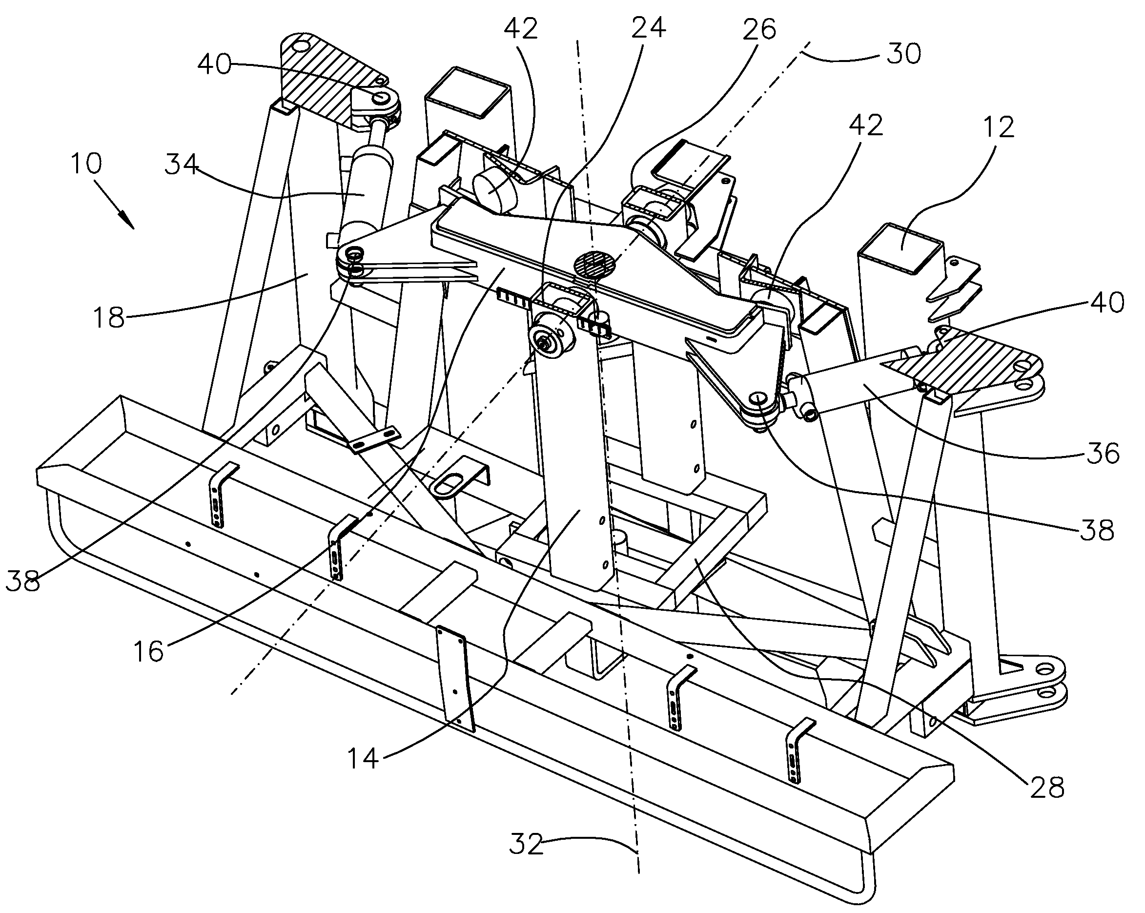 Spray boom with dampening device