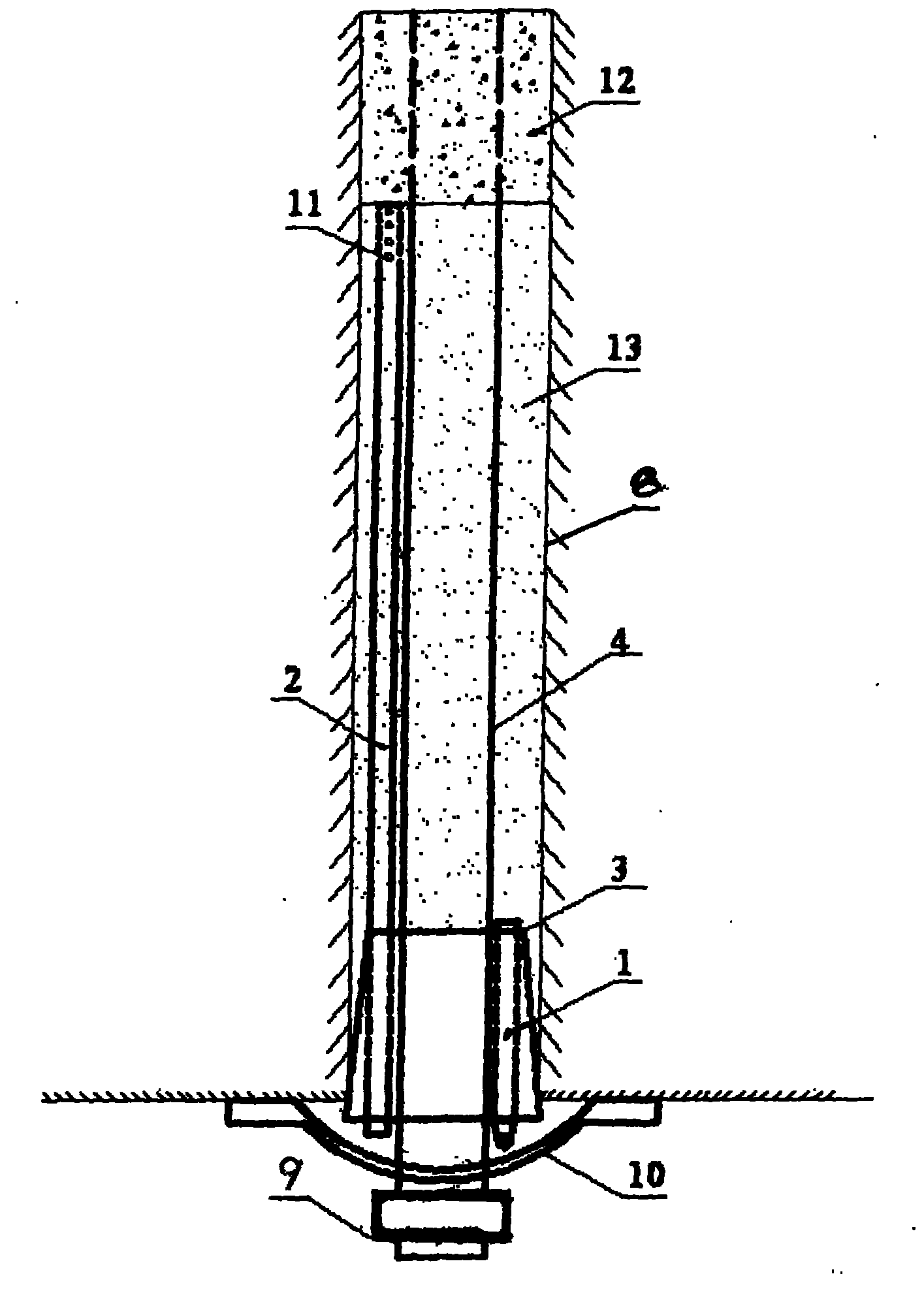 Anchoring structure for liquid-injection corrosion-resistant anchor rod or anchor cable and construction method thereof