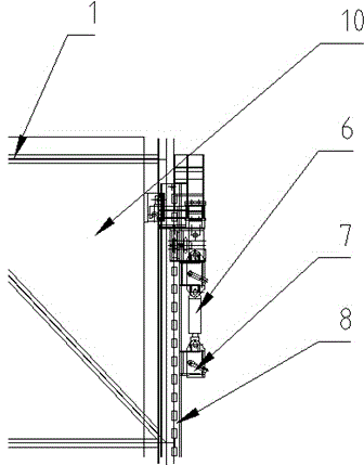 Self-elevating type hanging bracket device for mounting steel tower and construction method for steel tower