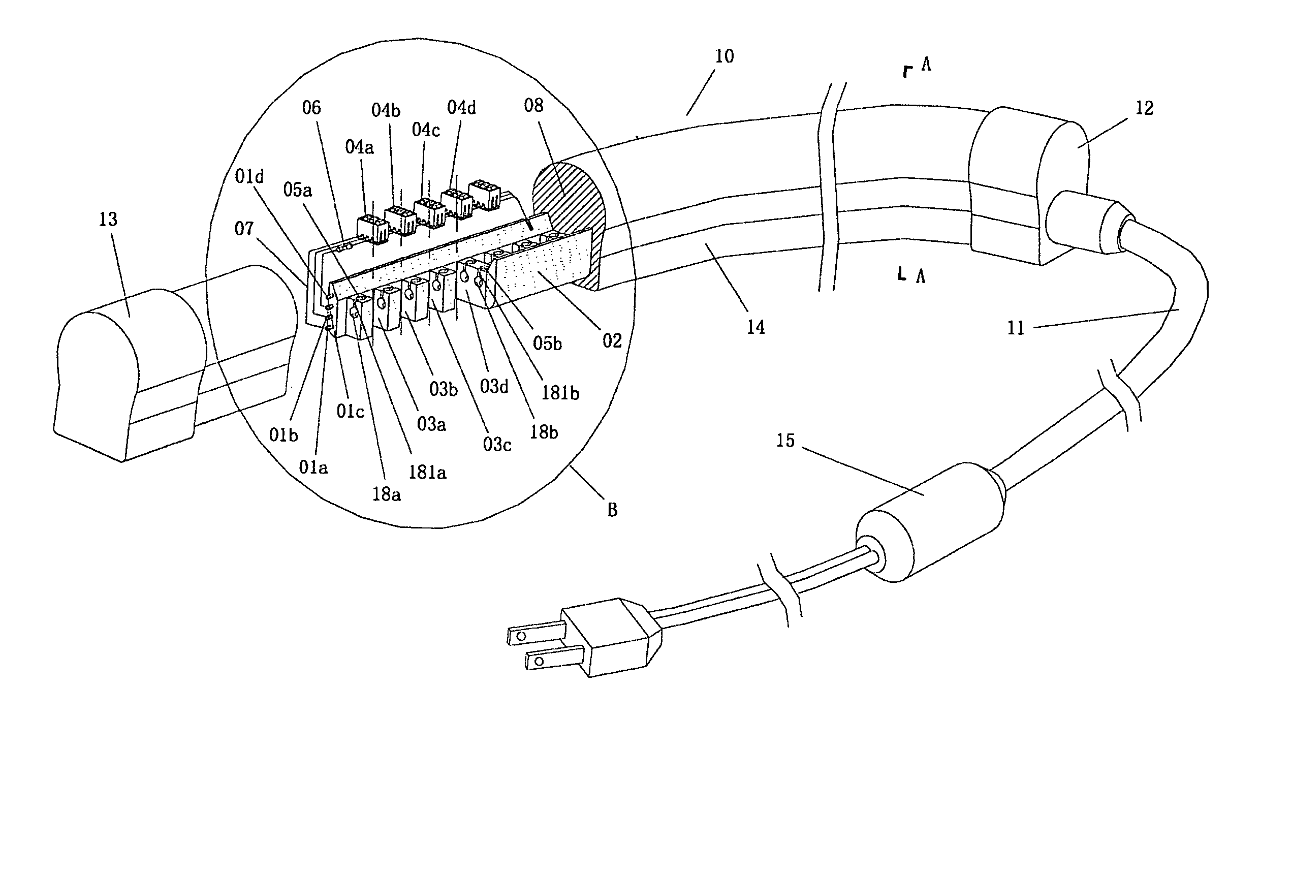 Structure of a color changeable soft-tube light