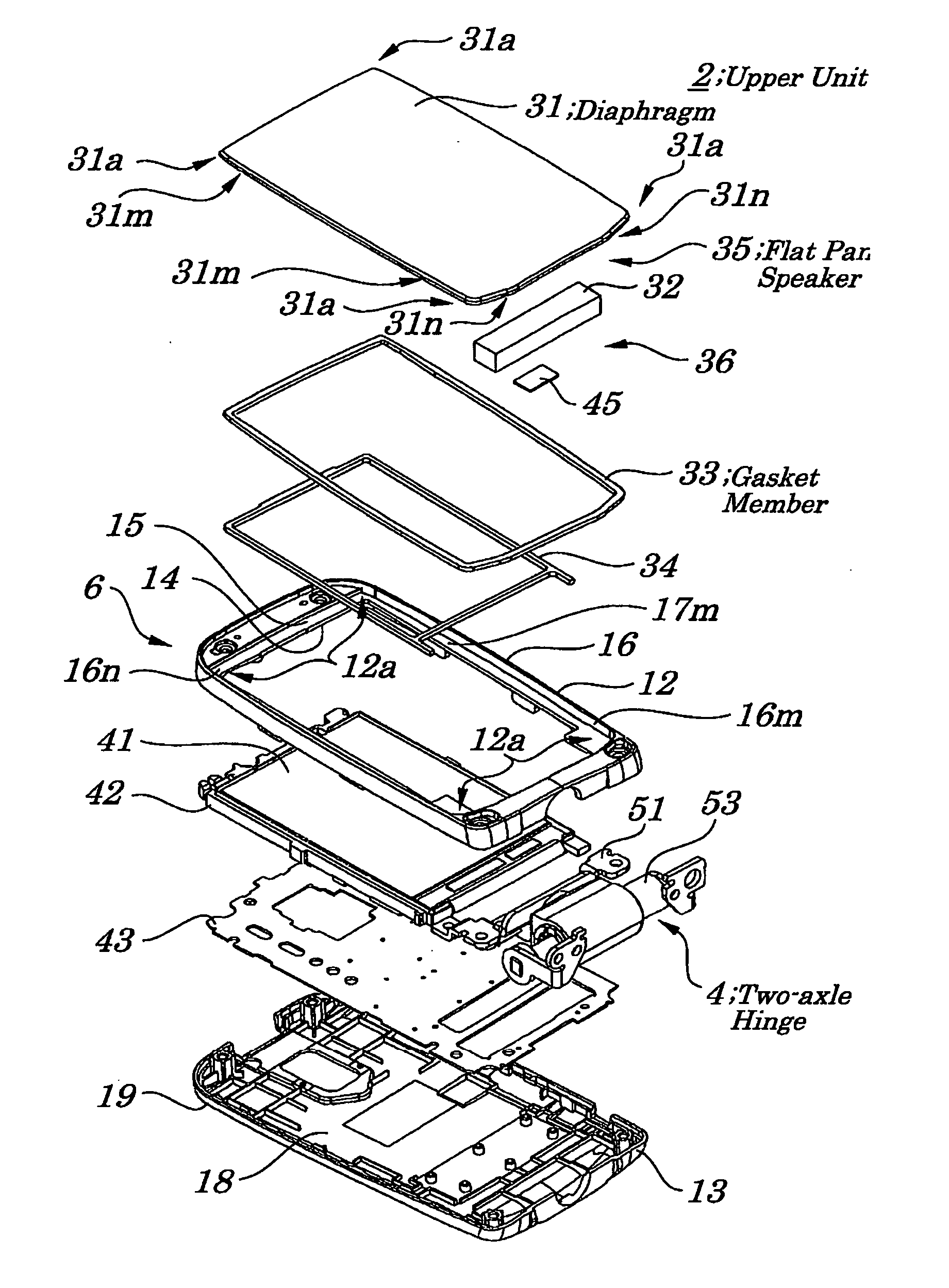 Flat panel speaker, electronic device having same, and structure and method for mounting same
