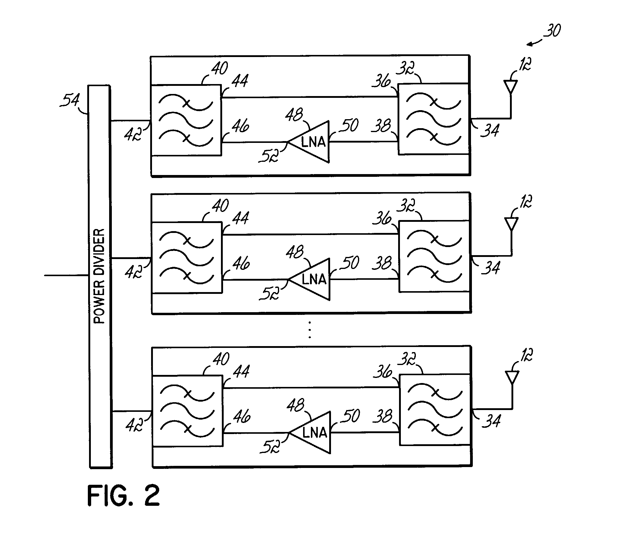 Distributed active transmit and/or receive antenna