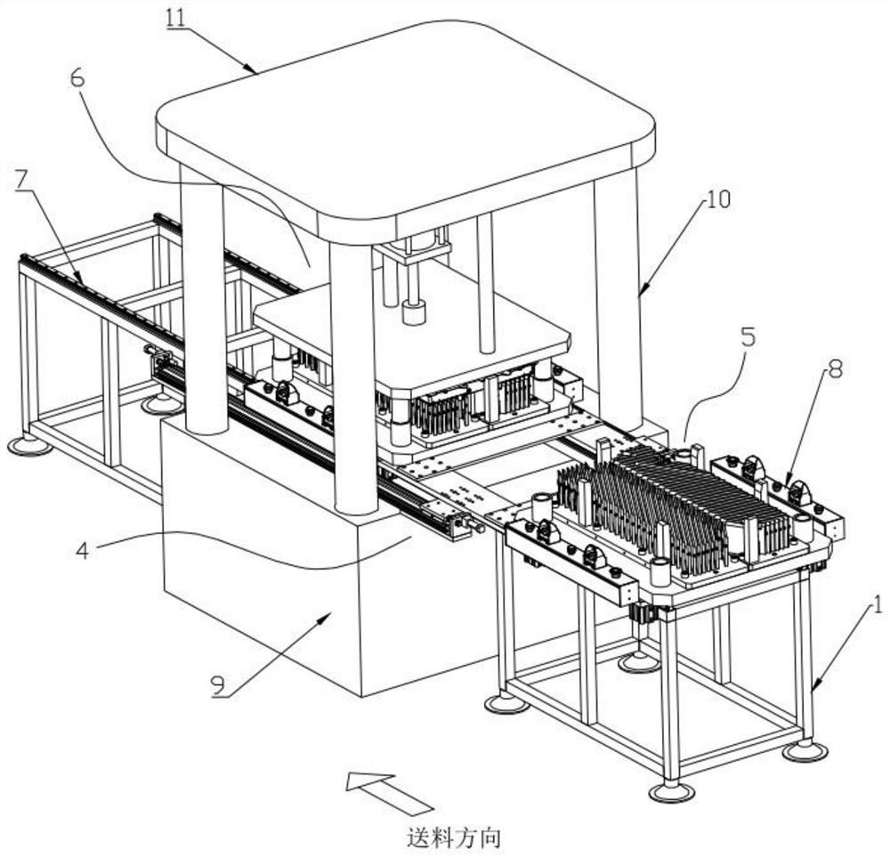 A fin assembly equipment for radiator shells for 5G base stations