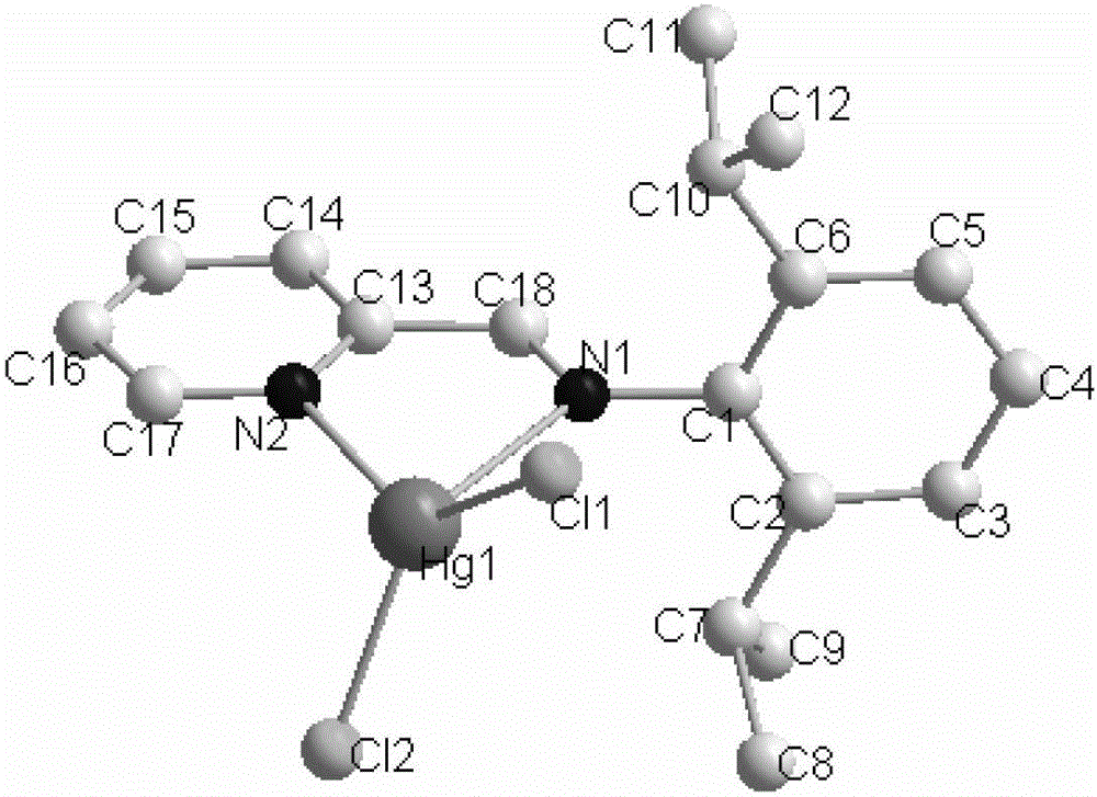 Green-light-emitting o-pyridine enamine ligand mercury complex and preparation method thereof