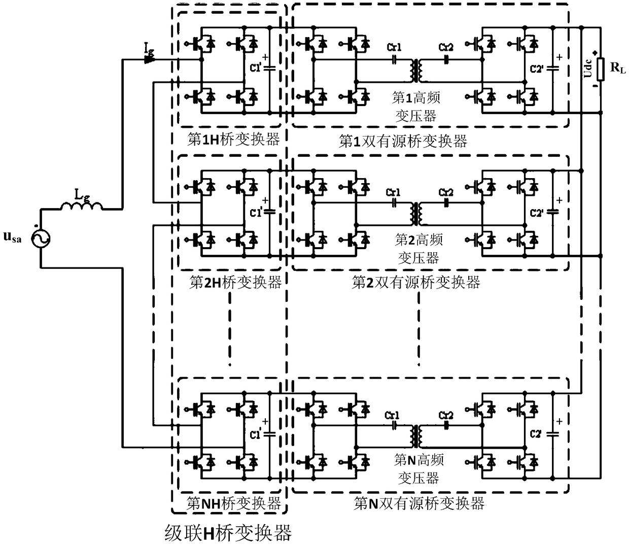 Large-signal simulation model of single-phase power electronic transformer