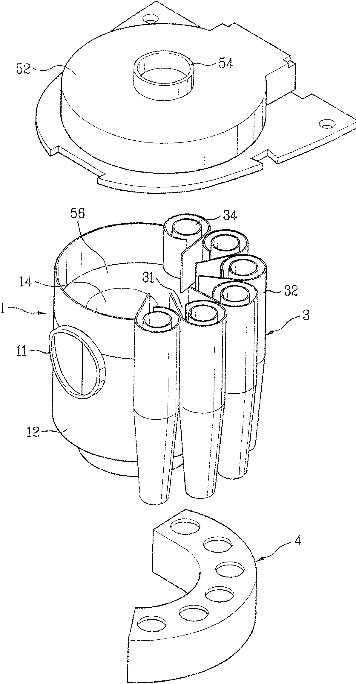 Multiple cyclonic dust collector