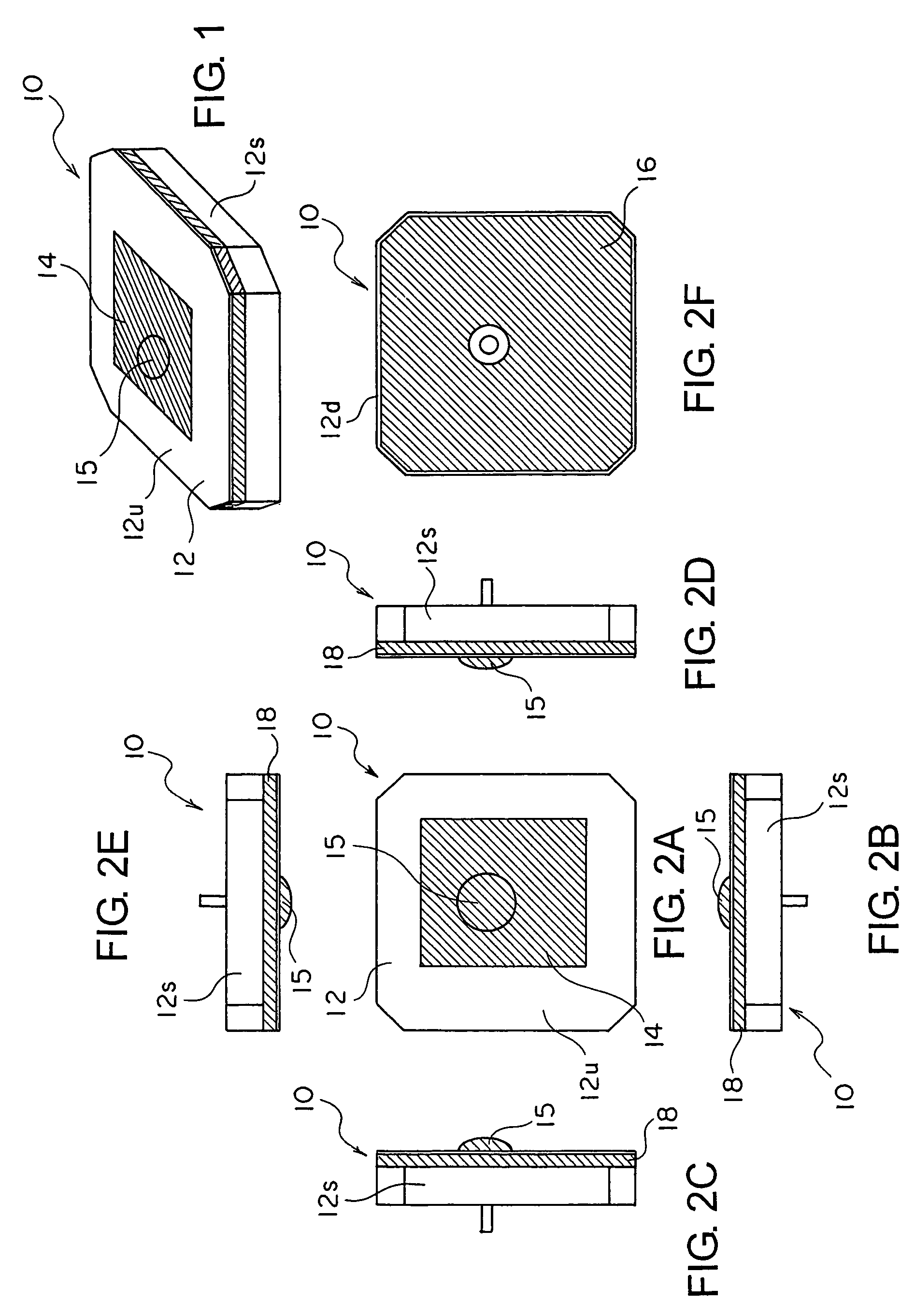 Patch antenna having a non-feeding element formed on a side surface of a dielectric