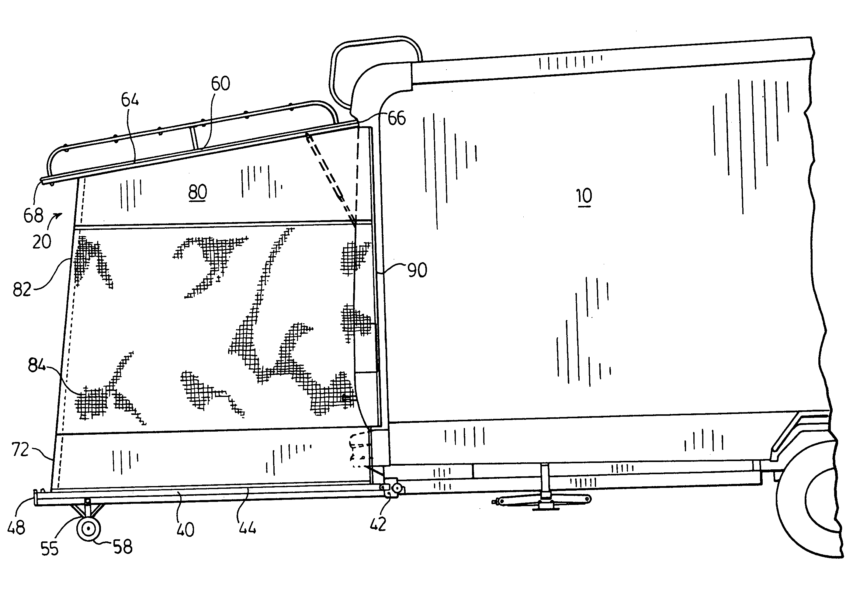 Extendable trailer patio room