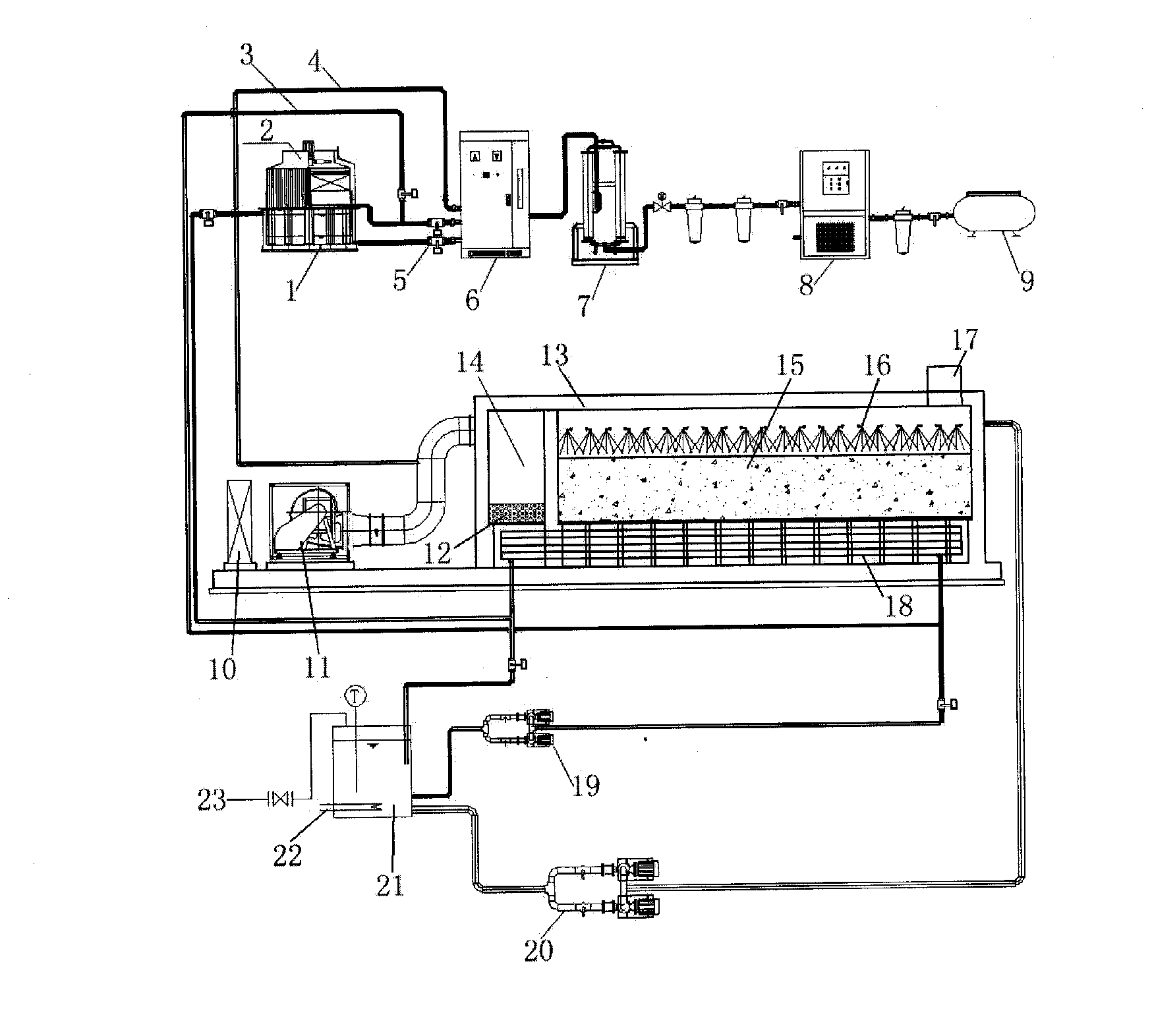 Low temperature organic malodorous gas treating system
