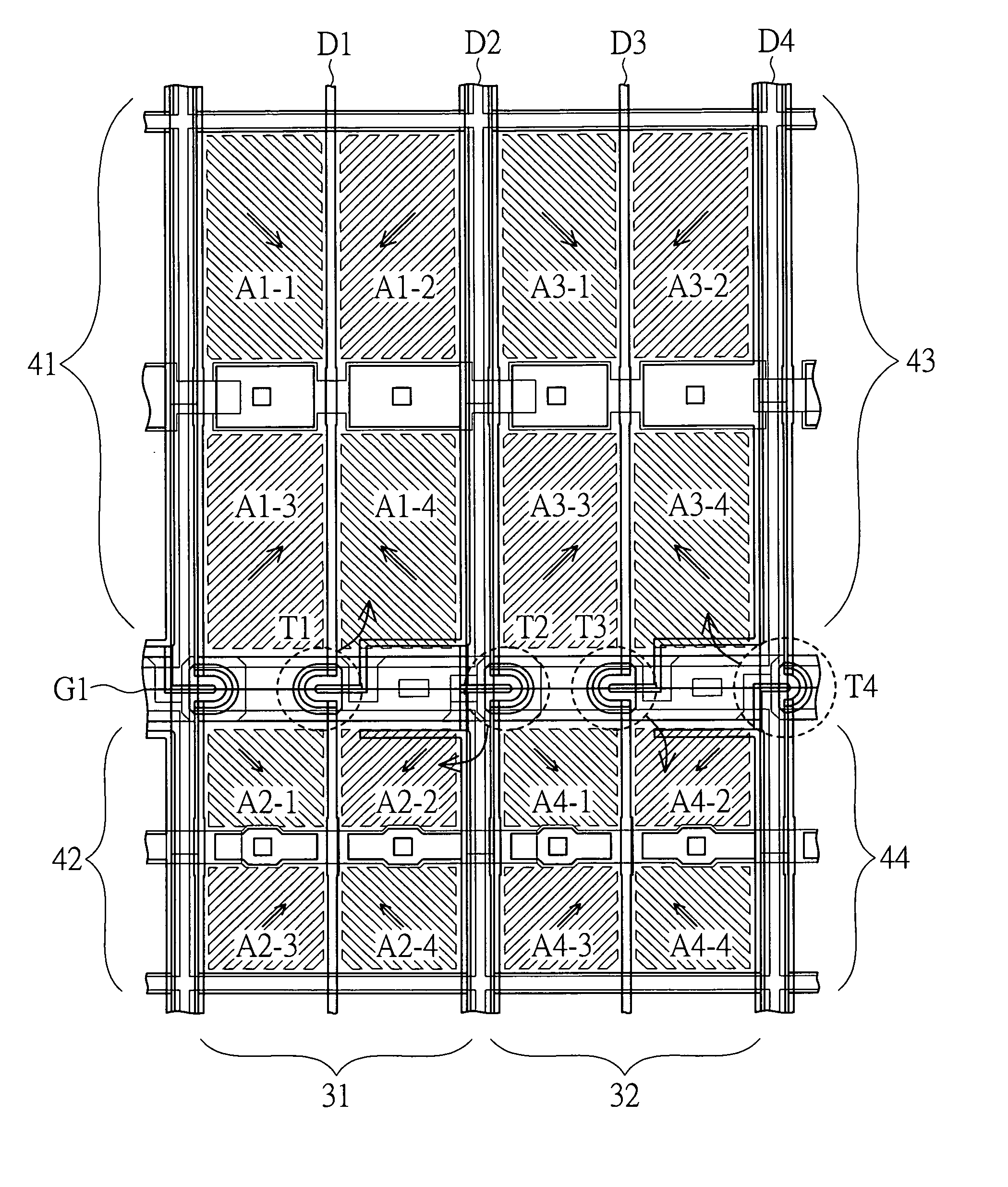 Liquid crystal display element and pixel structure