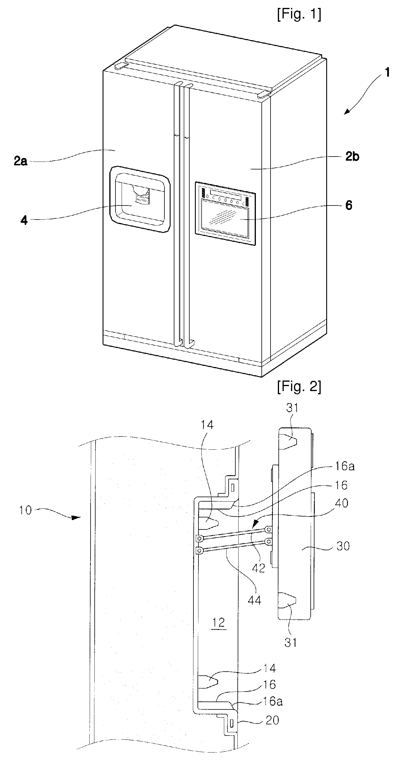 Display Unit Installing Structure for Refrigerator