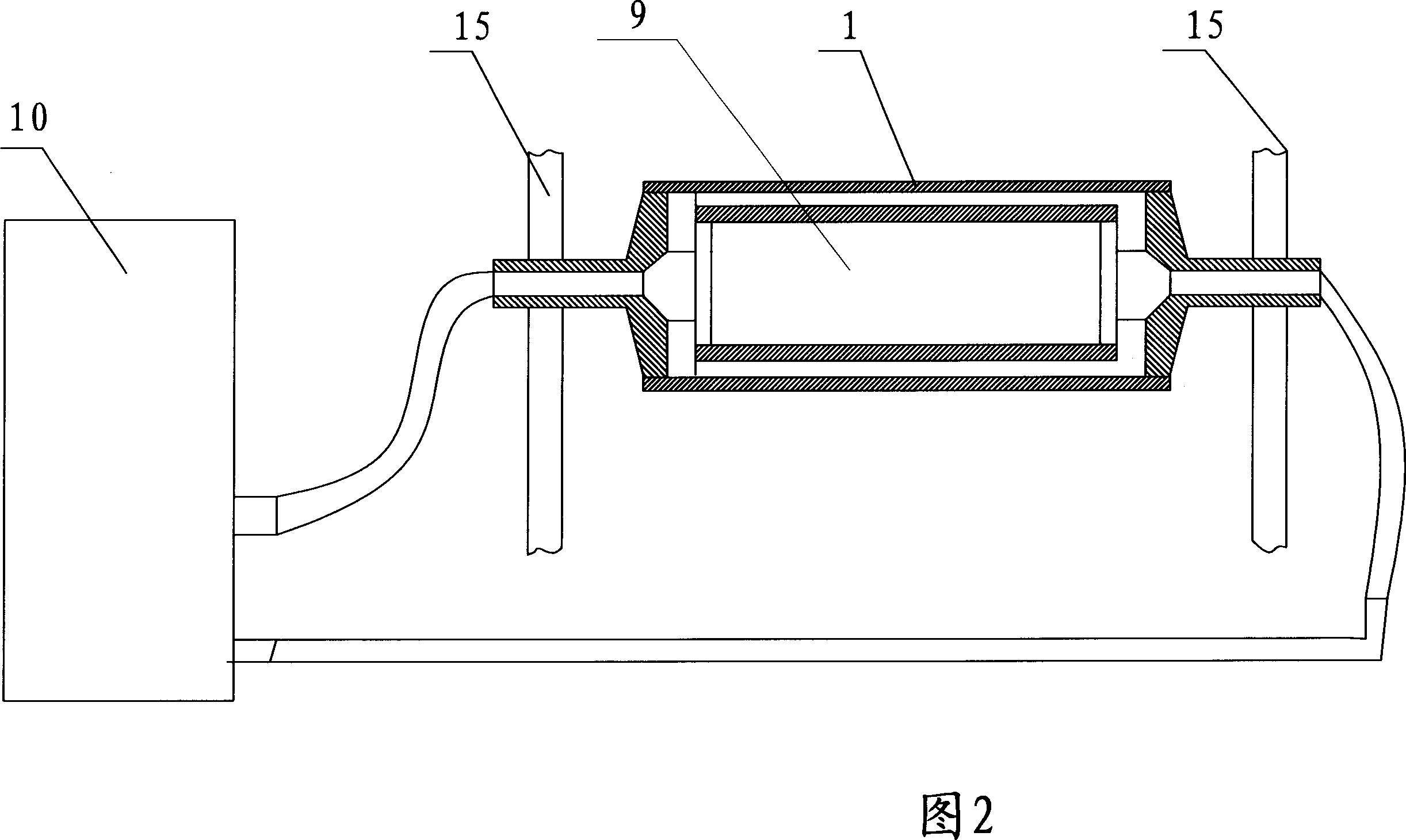 Extension method and device for polythene radiation-crosslinking thermal-contraction belt