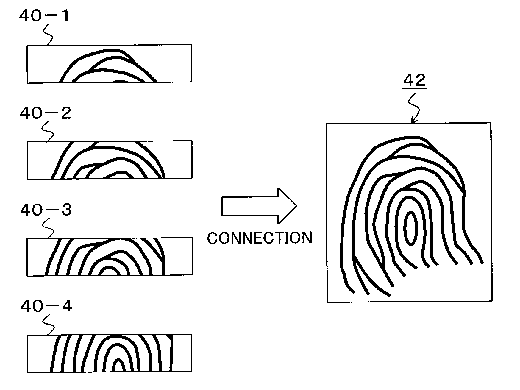 Image connection method, and program and apparatus therefor