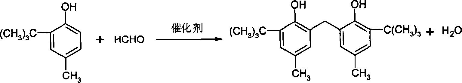 Prepn process of 2,2'-methylene bis (4-methyl-6-tert-butyl phenol)