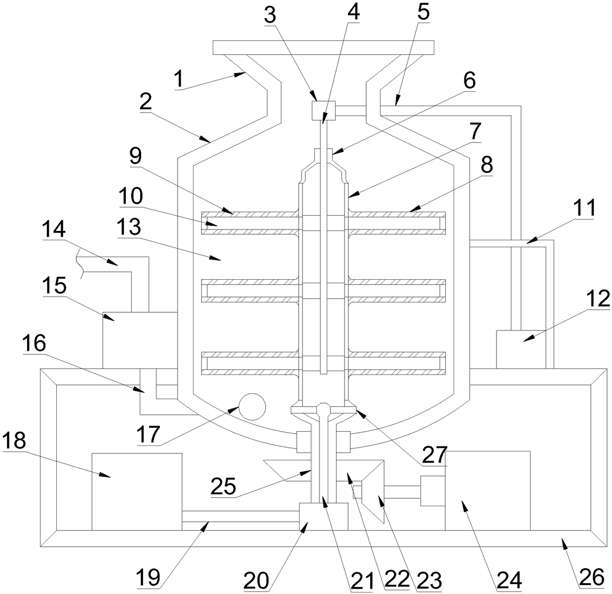 Fertilizer mixing and fluid preparation device for municipal garden greening