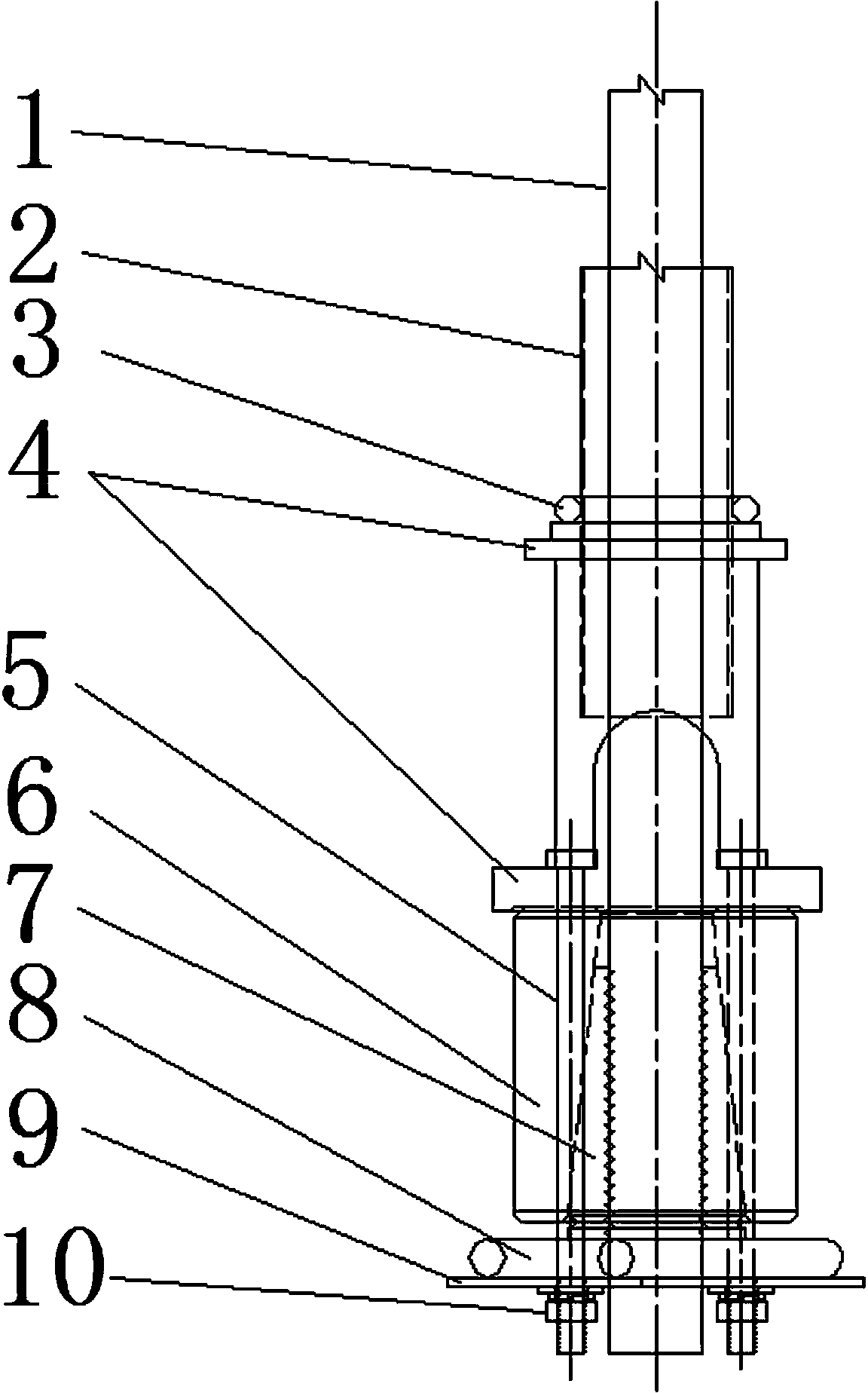 Device for limiting and protecting anchoring end of vertical steel strand
