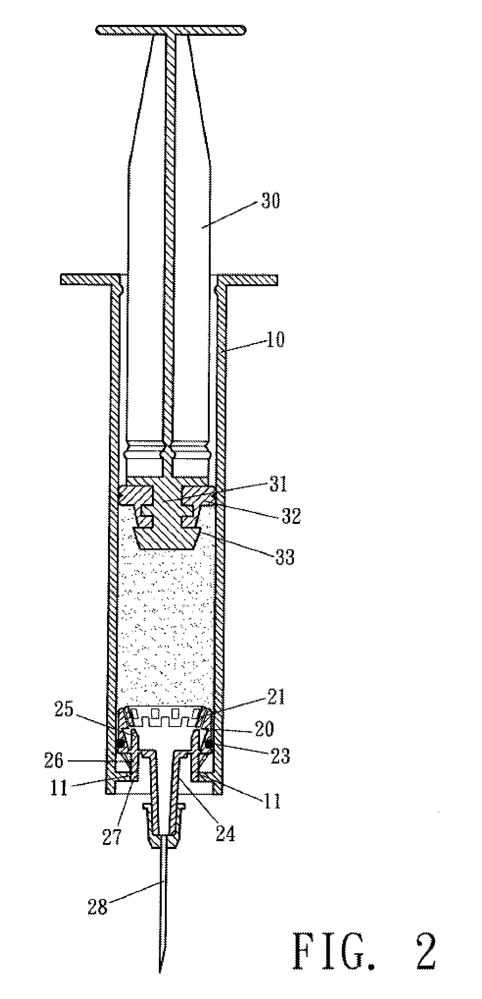 Disposable safety syringe structure