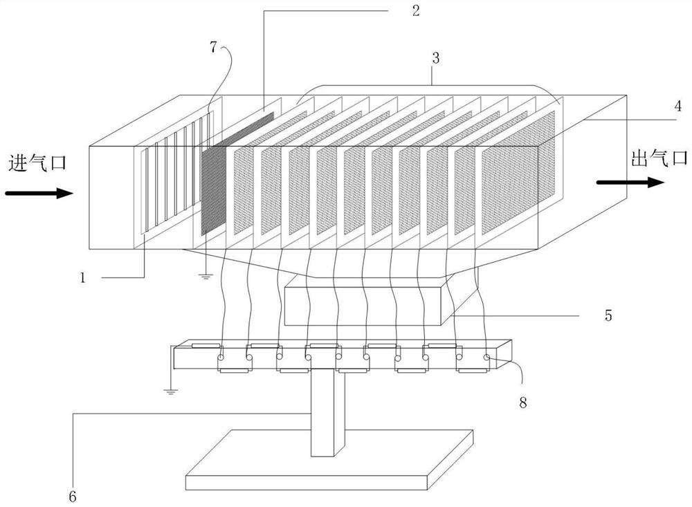 Corona discharge demisting and water collecting device based on collecting net array with electric field gradient