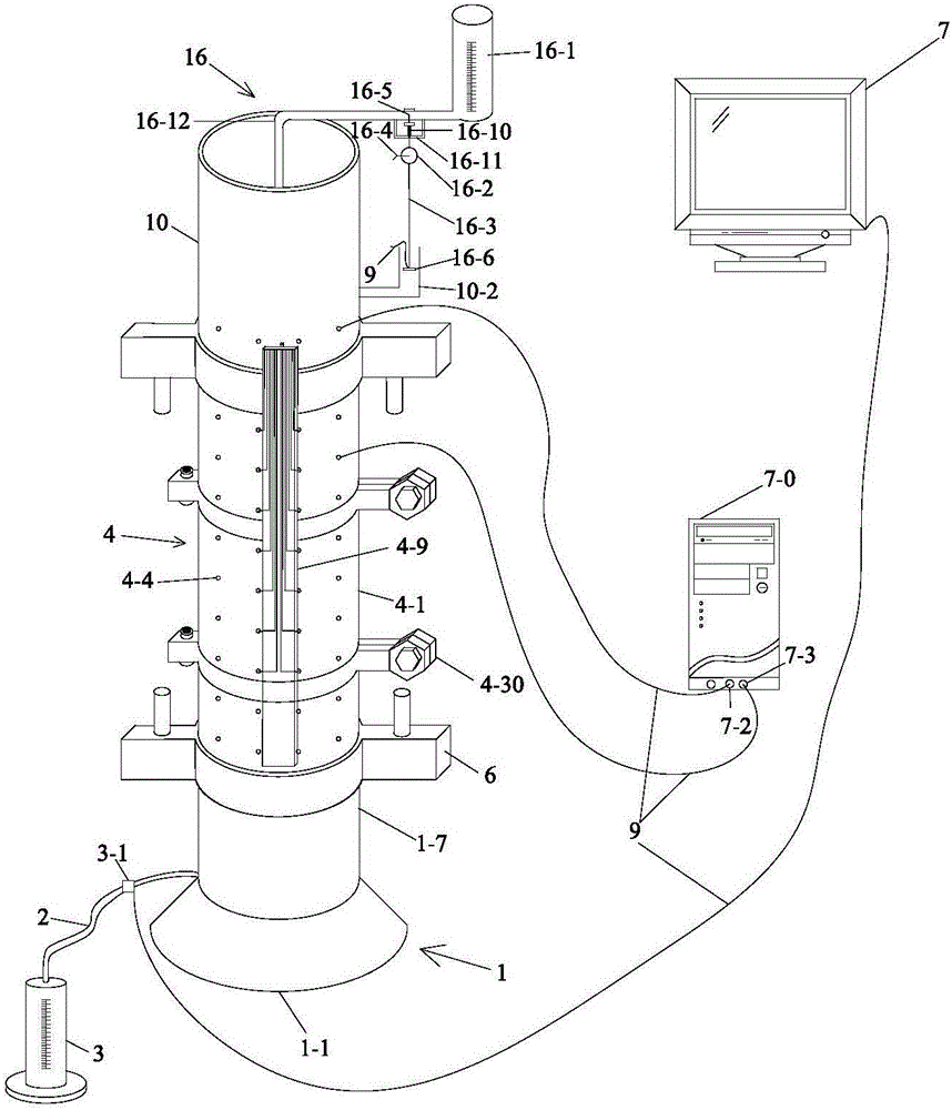 Rainfall infiltration soil column simulation system and unsatured hydraulic conductivity determination method