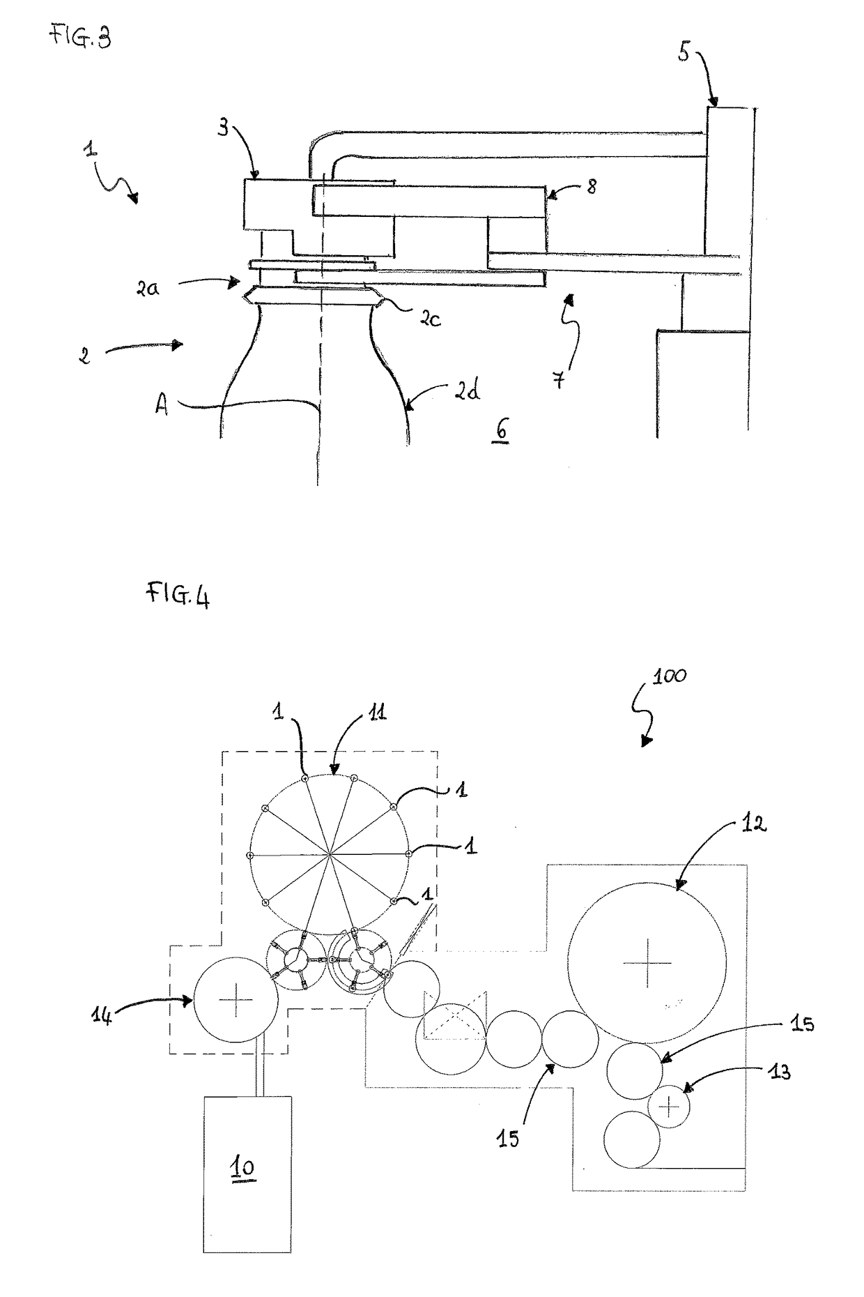 Process station for a parison or a container made of thermoplastic material, apparatus for processing parisons or containers, production and packaging line for producing and packaging the containers and method for producing and packaging containers