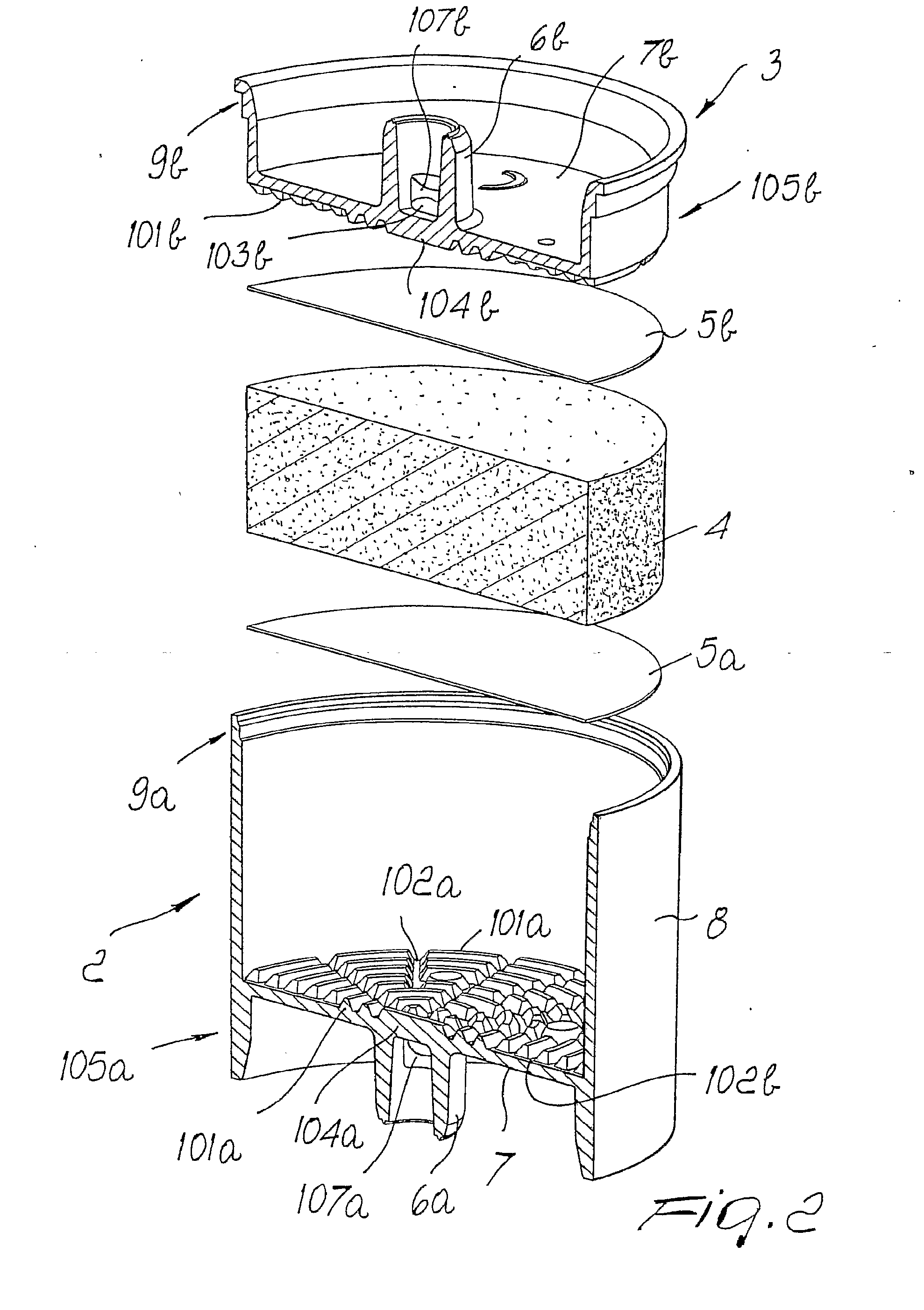 Integrated cartridge for extracting a beverage from a particulate substance
