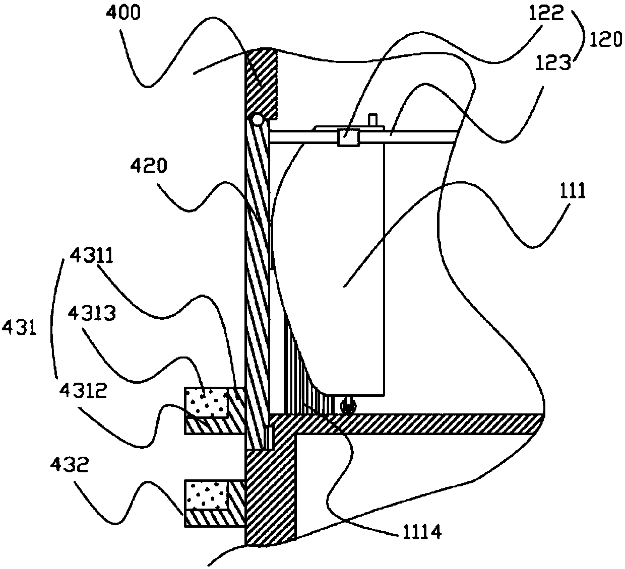 Pushing plate assembly with auxiliary film assembly function