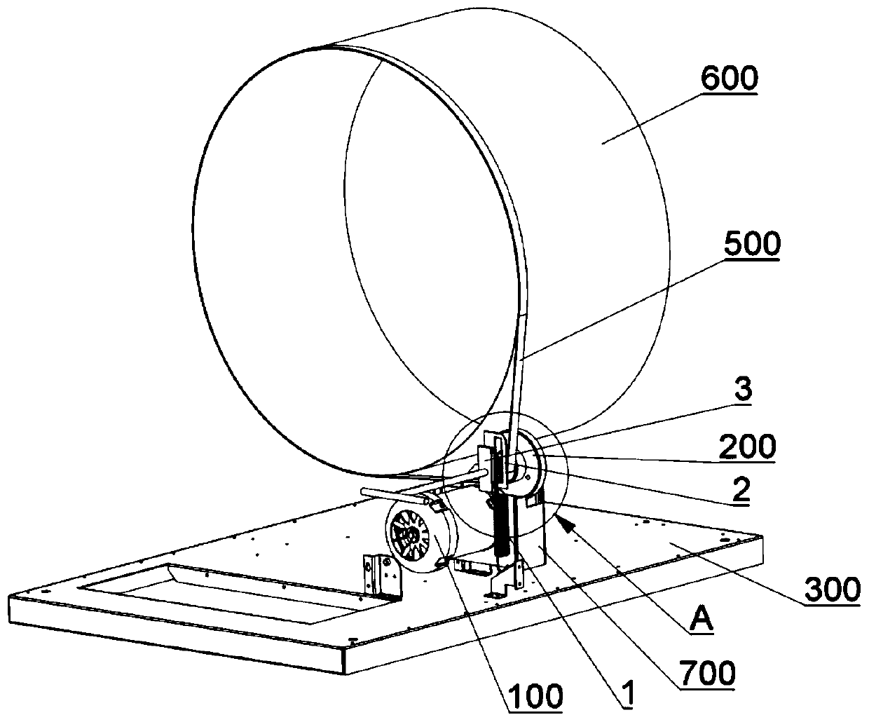 Belt tensioning mechanism, clothes dryer and belt tensioning method of clothes dryer