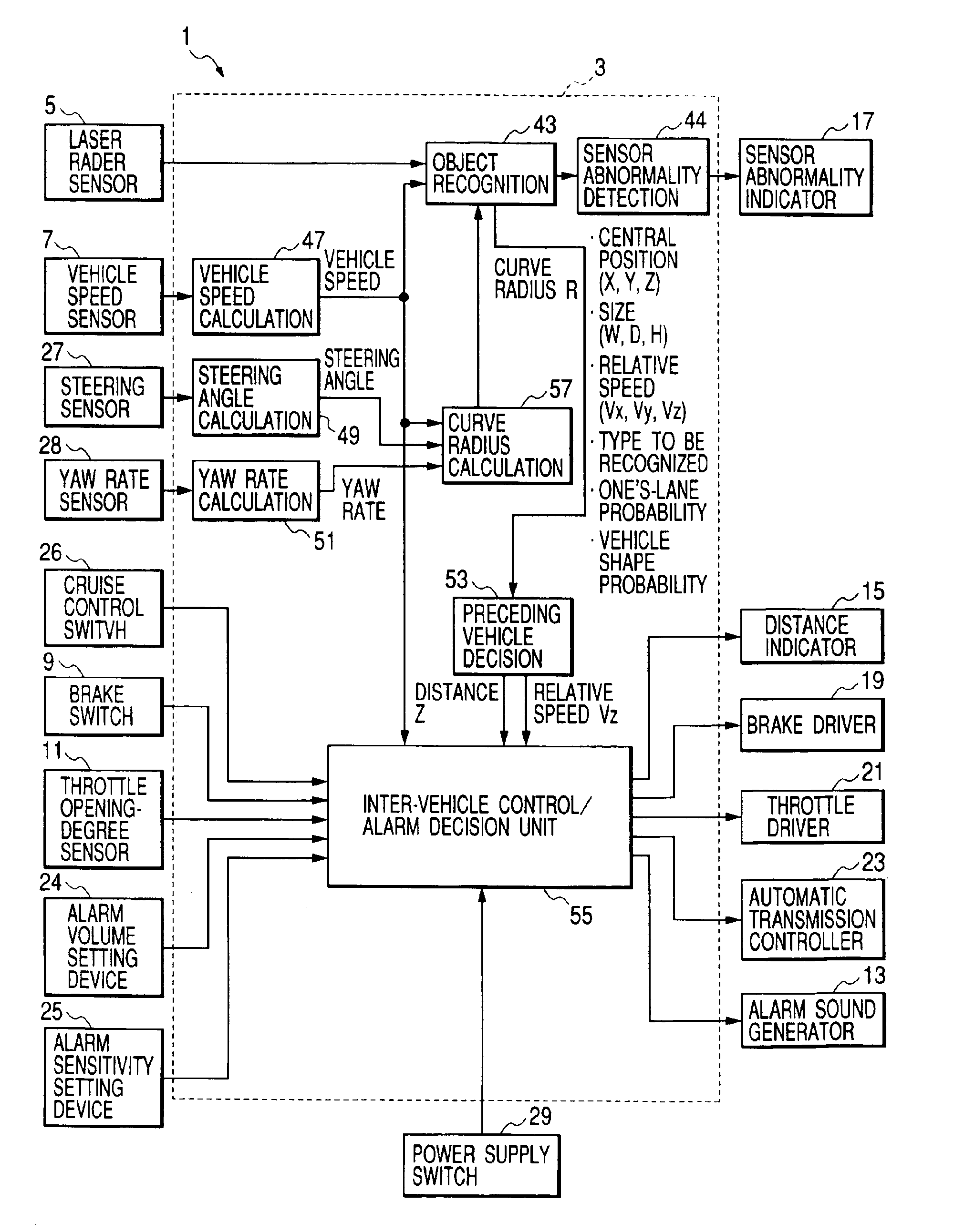 Object recognition apparatus for vehicle, and inter-vehicle distance control unit