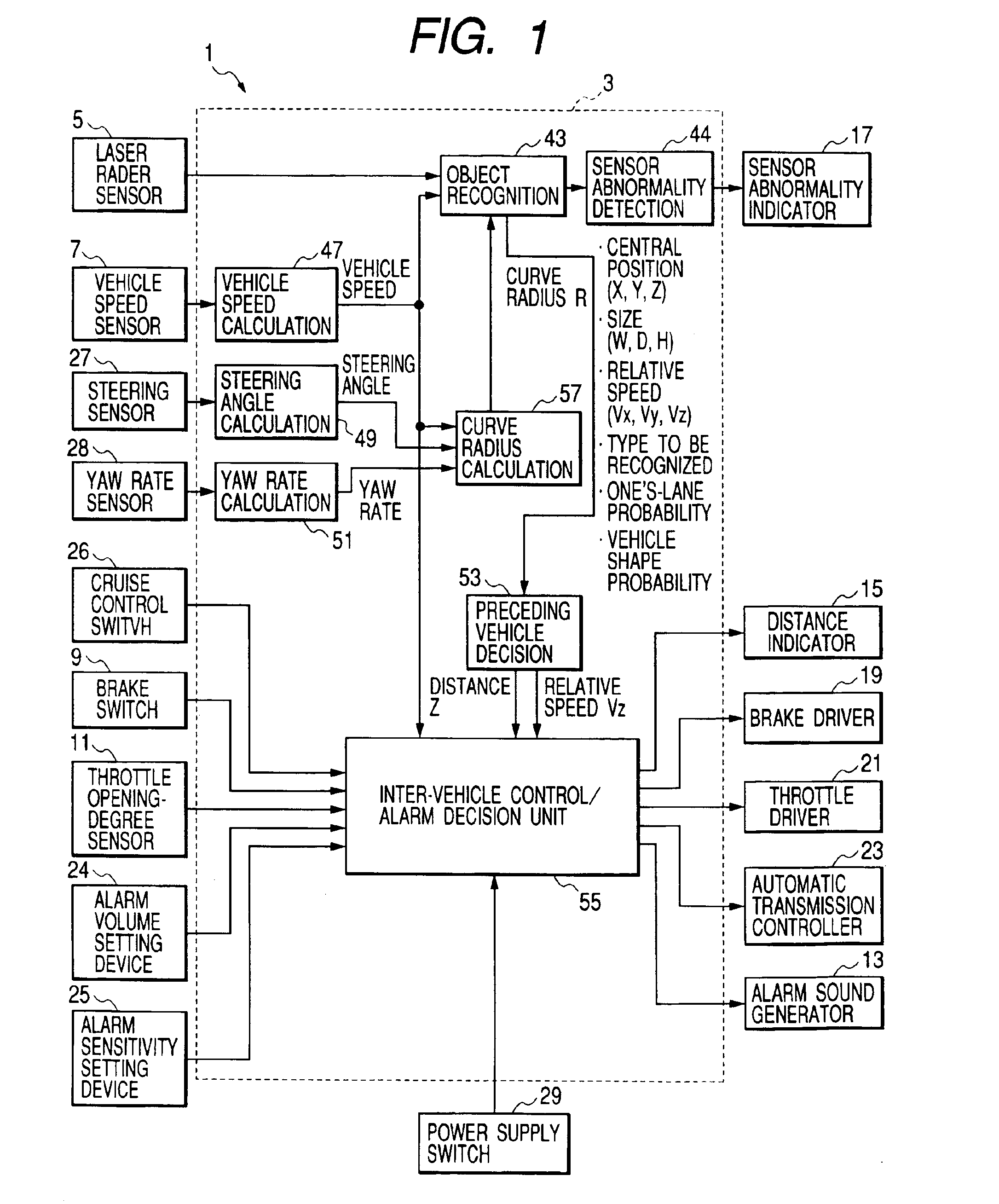 Object recognition apparatus for vehicle, and inter-vehicle distance control unit