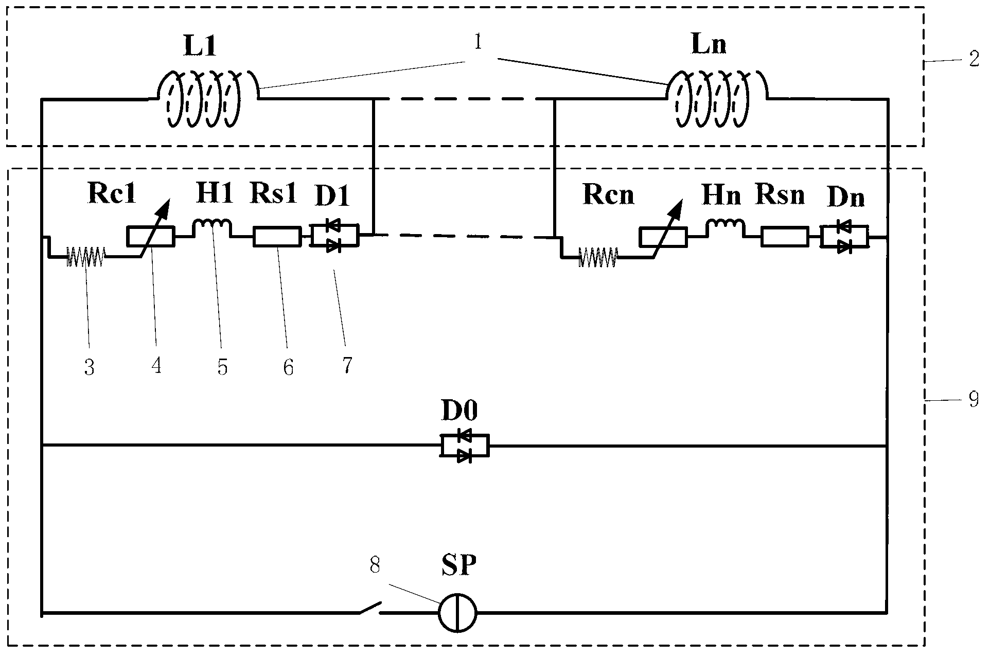 Device for protecting superconducting magnet quench