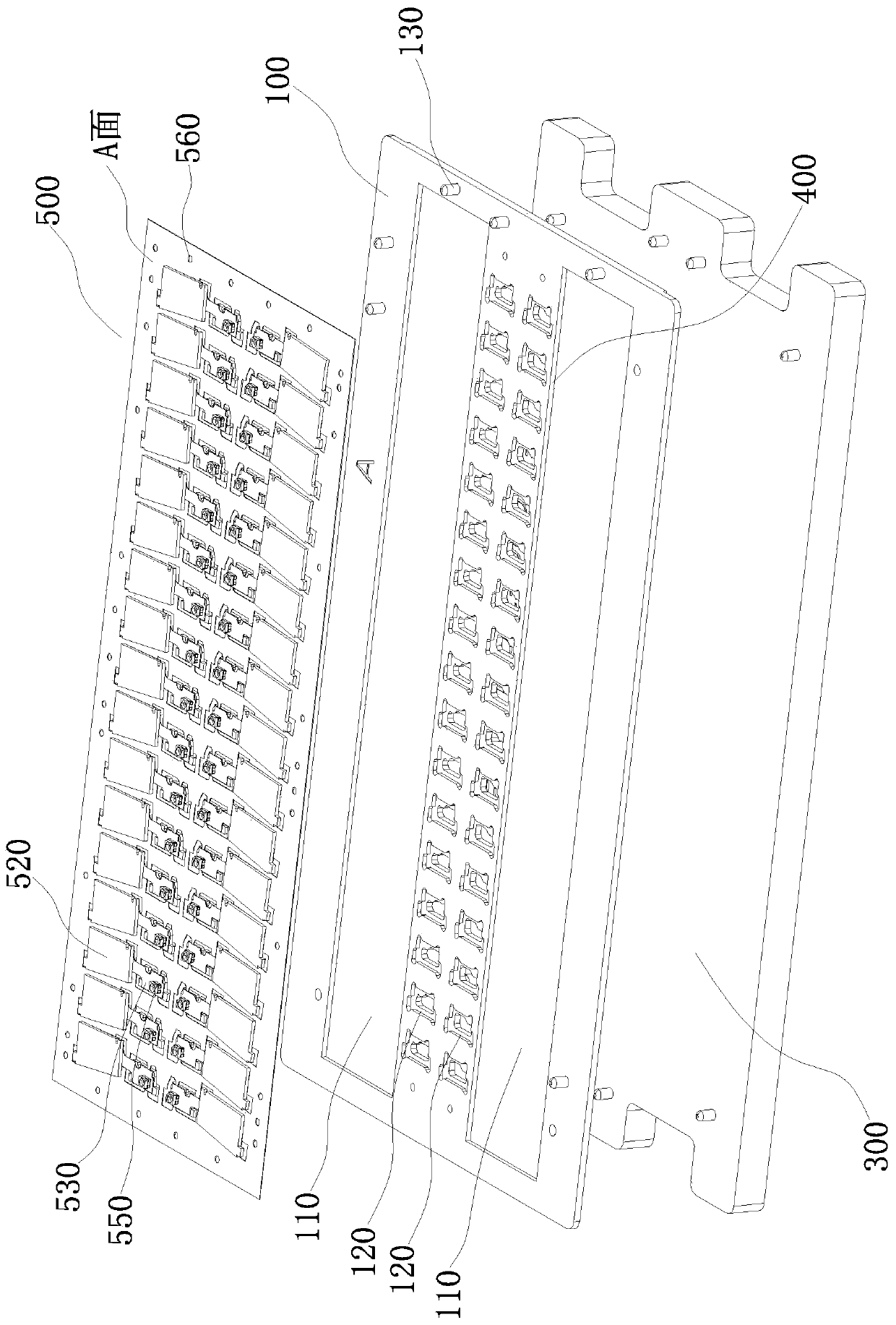 Jig and production method for double-sided reinforced FPC soft board