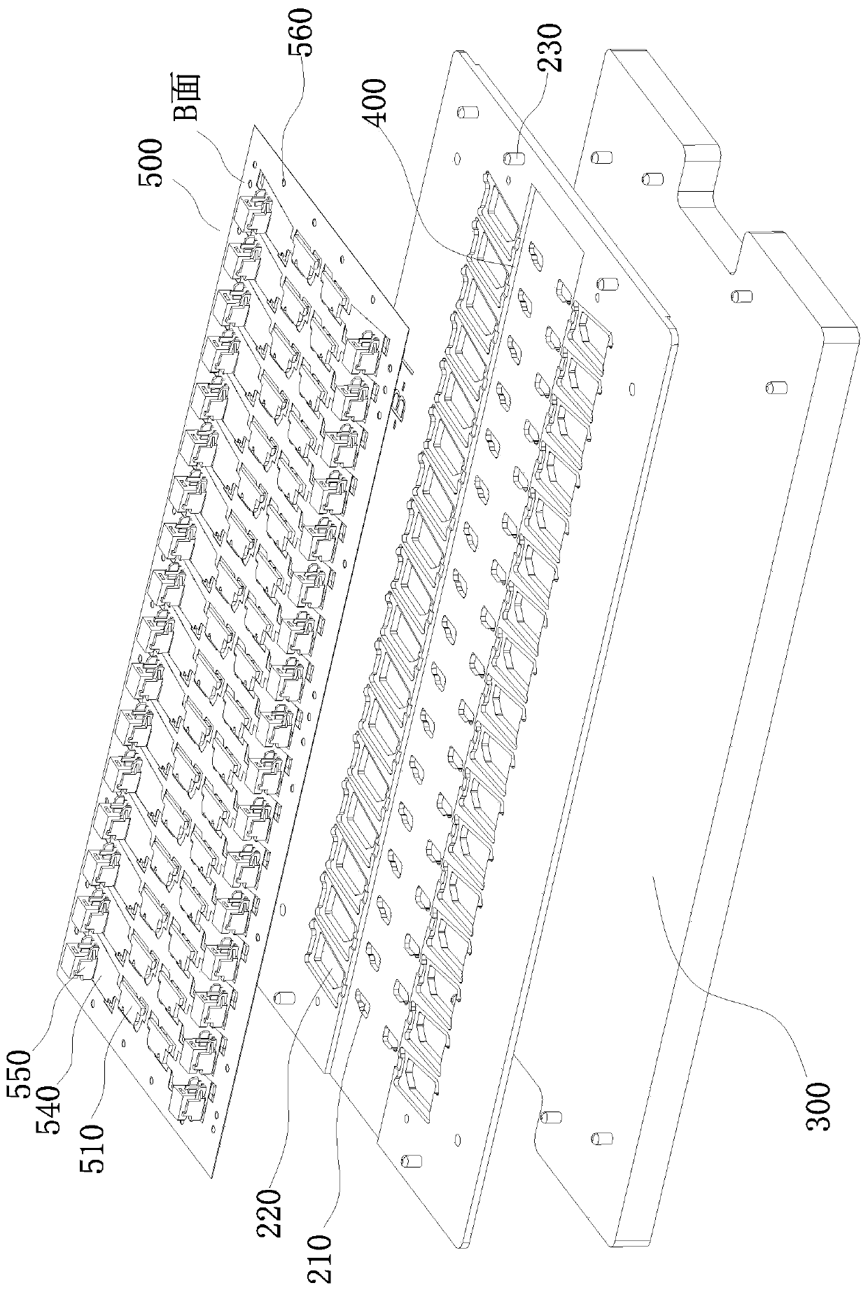 Jig and production method for double-sided reinforced FPC soft board