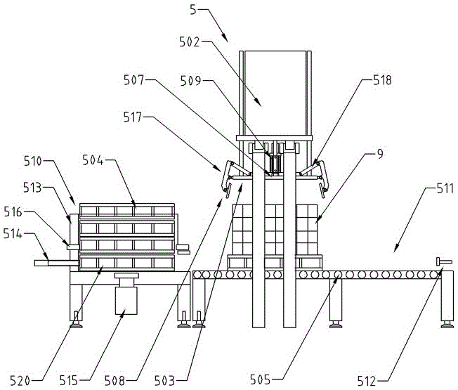 Automatic stacking device of brick machine
