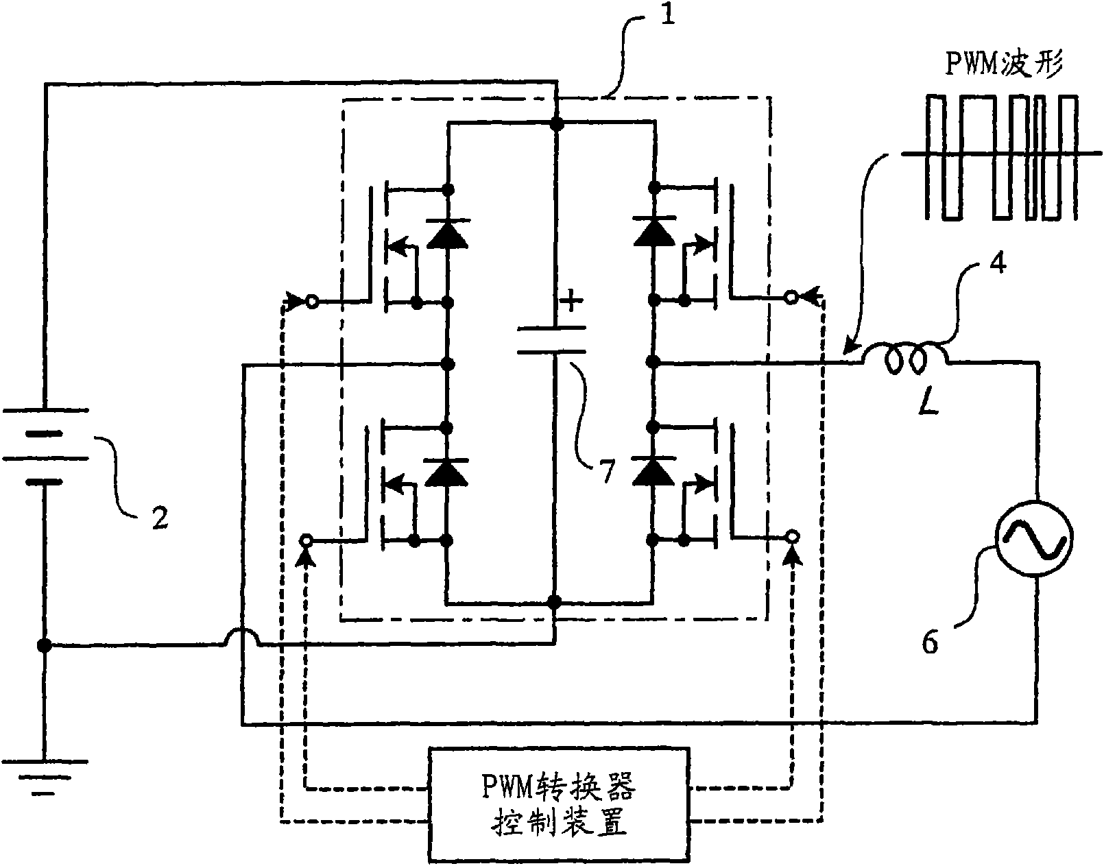 Ac/dc power conversion device using energy recovery switch