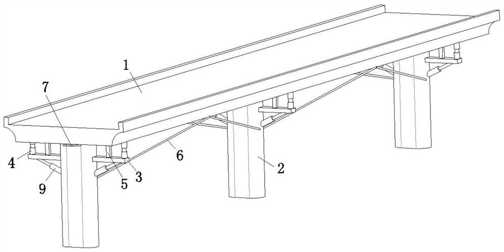 A bridge multi-stage anti-seismic anti-overturning linkage device