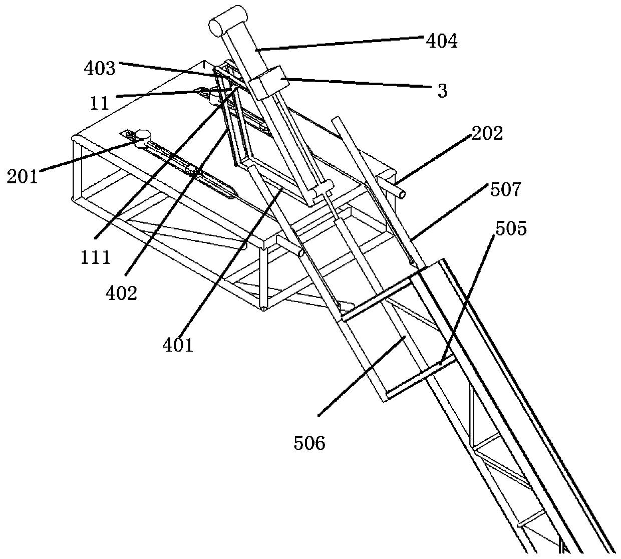 Guide frame for salvaging sunken ship and application of guide frame