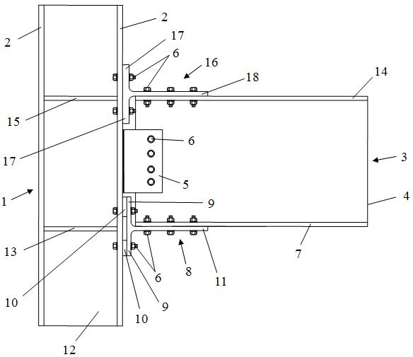 Easily repaired steel-structure beam-column node