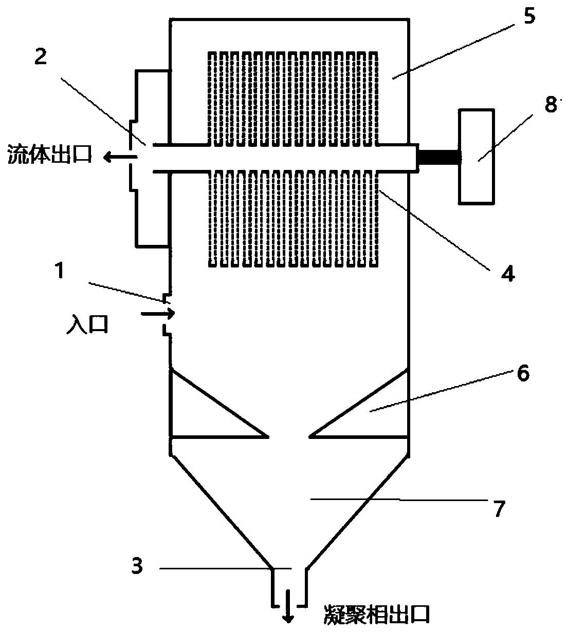 Heterogeneous phase separation device with tubular type fractal structure
