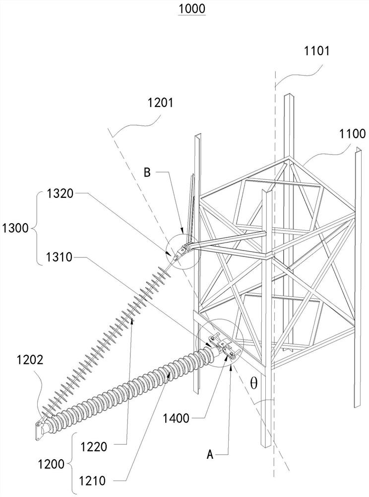 Connecting and rotating assembly and power transmission tower