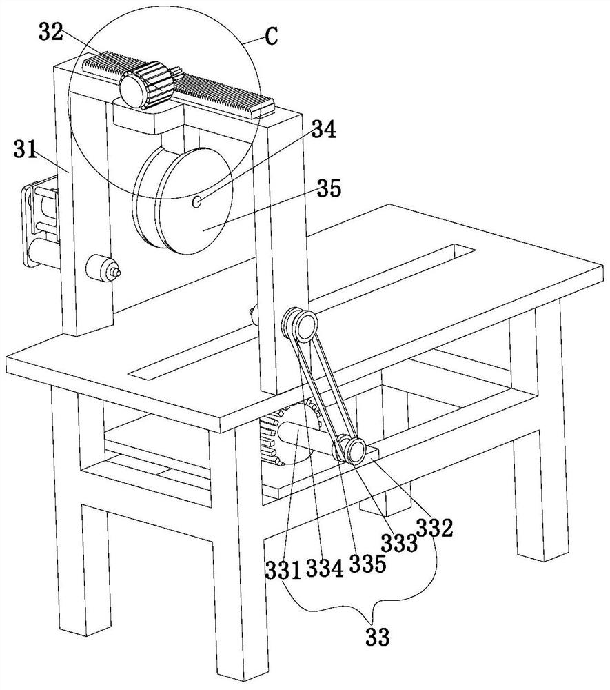 Automatic rattan winding device for rattan chair wooden handle