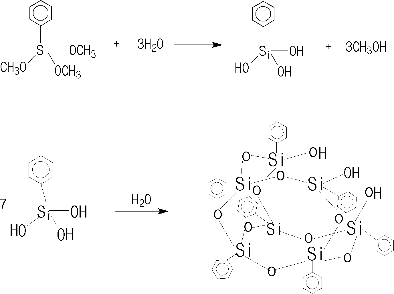 Method for preparing polyhedral oligomeric silsesquioxanes containing titanium phenyl