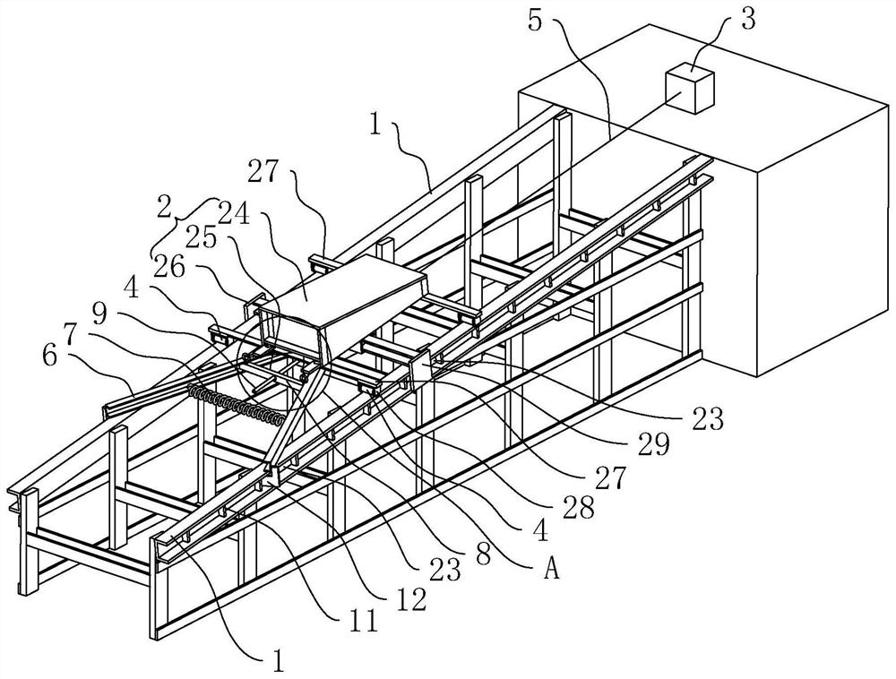 Inclined shaft transportation structure for subway construction