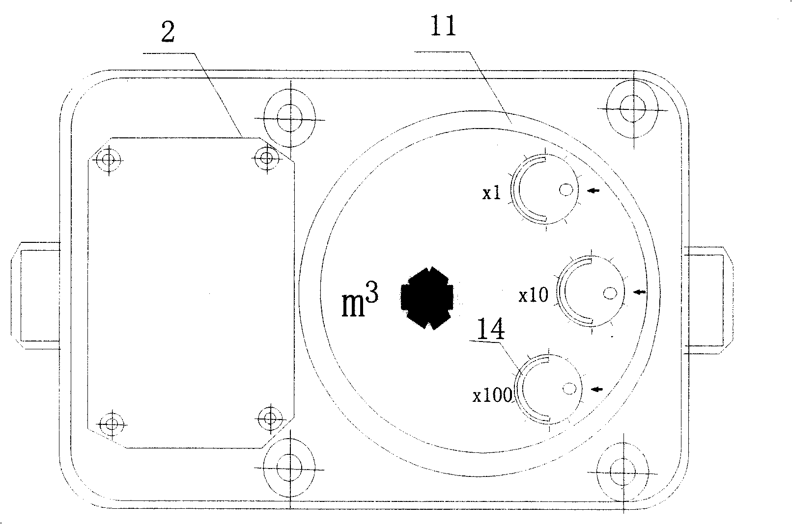 Single ring coded directly reading type radio remote transmitting water meter